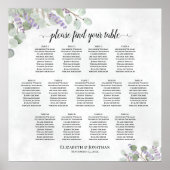 Poster Plan de table de mariage à 13 tables Eucalyptus La (Devant)