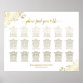 Poster Plan de table de mariage à 18 tables avec fronces (Devant)