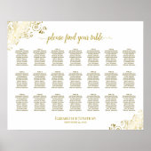Poster Plan de table de mariage à 21 tables avec fronces (Devant)
