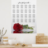 Poster Plan de table de mariage à 24 tables Rose rouge ré (Cuisine)