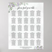 Poster Plan de table de mariage à 25 tables Lavande Eucal (Devant)