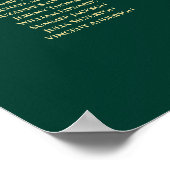 Poster Plan de table de mariage à 26 tables Émeraude Vert (Coin)