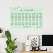 Poster Plan de table de mariage à 27 tables Vert Menthe & (Bureau à domicile)