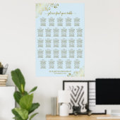 Poster Plan de table de mariage à 28 tables Bleu poudré & (Bureau à domicile)