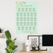 Poster Plan de table de mariage à 28 tables Vert Menthe & (Bureau à domicile)