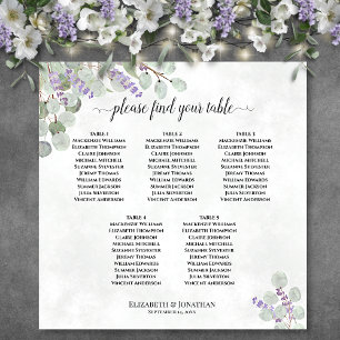 Poster Plan de table de mariage à 5 tables Eucalyptus Lav