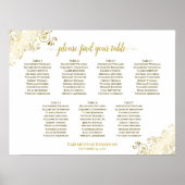 Poster Plan de table de mariage à 7 tables avec frisottis (Devant)