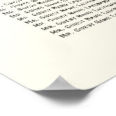 Poster Plan de table de mariage à calligraphie noire élég (Coin)