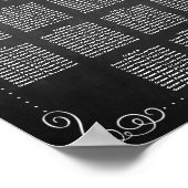 Poster Plan de table de mariage à craie Orné avec fioritu (Coin)