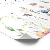Poster Plan de table de mariage à fleurs sauvages Boho Sp (Coin)