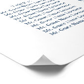 Poster Plan de table de mariage à la calligraphie marine  (Coin)