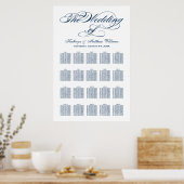 Poster Plan de table de mariage à la calligraphie marine  (Cuisine)