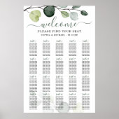 Poster Plan de table de mariage à la verdure d'eucalyptus (Devant)