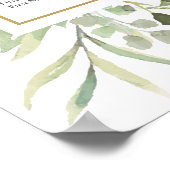 Poster Plan de table de mariage à la verdure moderne (Coin)