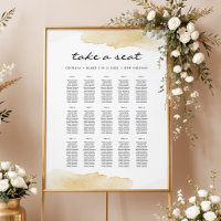 Plan de table de mariage à l'aquarelle jaune NOLA