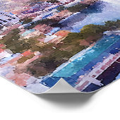 Poster Plan de table de mariage à l'aquarelle Las Vegas N (Coin)