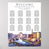 Poster Plan de table de mariage à l'aquarelle Las Vegas N (Devant)