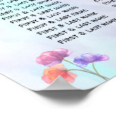 Poster Plan de table de mariage à l'aquarelle rose bleu (Coin)