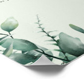 Poster Plan de table de mariage à l'aquarelle verte perso (Coin)