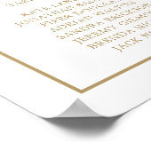 Poster Plan de table de mariage à monogramme simple en or (Coin)