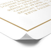 Poster Plan de table de mariage à monogramme simple en or (Coin)