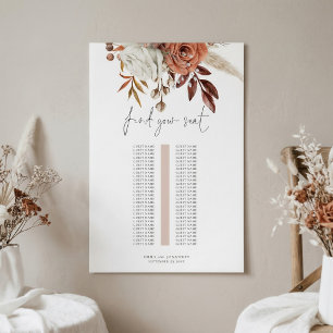 Poster Plan de table de mariage à table unique Florals Ro