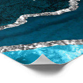 Poster Plan de table de mariage Agate Argent Sarcelle 12  (Coin)