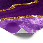 Poster Plan de table de mariage Agate Or Violet 10 tables (Coin)