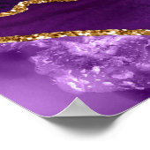 Poster Plan de table de mariage Agate Or Violet 8 tables (Coin)