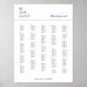 Poster Plan de table de mariage alphabétique (Devant)
