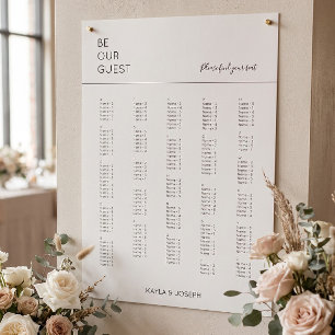 Poster Plan de table de mariage alphabétique