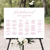 Poster Plan de table de mariage alphabétique blanc chic r