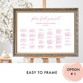 Poster Plan de table de mariage alphabétique blanc chic r
