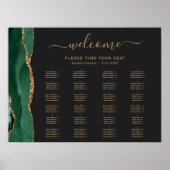 Poster Plan de table de mariage alphabétique en Agate Ver (Devant)