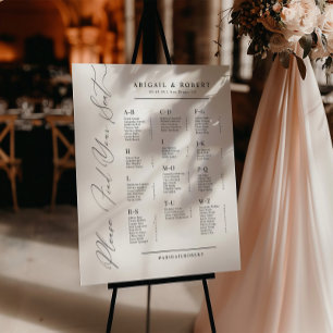 Poster Plan de table de mariage alphabétique minimaliste