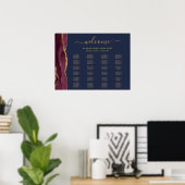 Poster Plan de table de mariage alphabétique Navy Bourgui (Bureau à domicile)