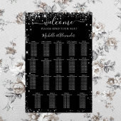 Poster Plan de table de mariage argent noir 19 tables