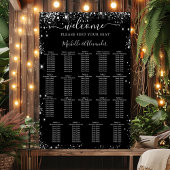 Poster Plan de table de mariage argent noir 19 tables