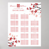 Poster Plan de table de mariage asiatique Double Xi Ceris (Devant)