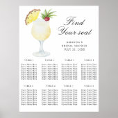 Poster Plan de table de mariage au cocktail d'ananas (Devant)