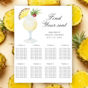 Poster Plan de table de mariage au cocktail d'ananas