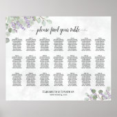 Poster Plan de table de mariage au eucalyptus et lavande (Devant)