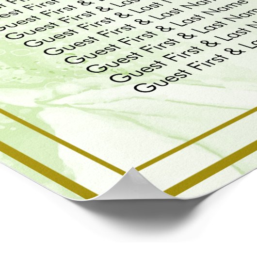 Poster Plan de table de mariage au feuillage vert d'eucal (Coin)