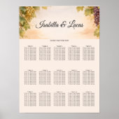 Poster Plan de table de mariage au vignoble de Napa Valle (Devant)