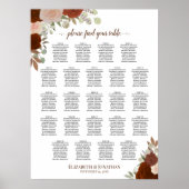 Poster Plan de table de mariage automnal rustique avec ro (Devant)