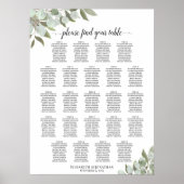 Poster Plan de table de mariage aux feuilles d'eucalyptus (Devant)