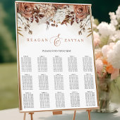 Poster Plan de table de mariage aux fleurs de terre cuite