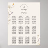 Poster Plan de table de mariage aux fleurs sauvages éléga (Devant)