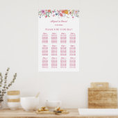 Poster Plan de table de mariage aux fleurs sauvages fraîc (Cuisine)