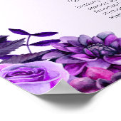 Poster Plan de table de mariage aux fleurs violettes. Fle (Coin)